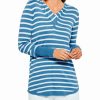 Tops * | Coupon Nic+Zoe Striped Vital Hoodie Women Tops