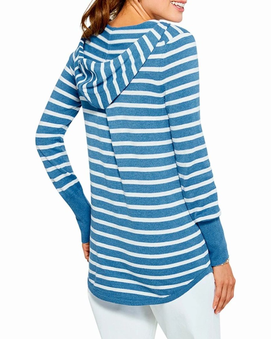 Tops * | Coupon Nic+Zoe Striped Vital Hoodie Women Tops