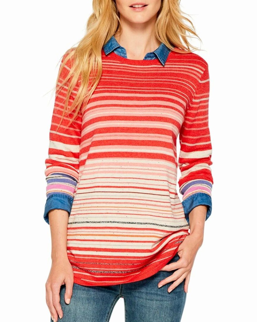 Sweaters & Knits * | Discount Nic+Zoe Punchy Stripes Vital Pullover Women Sweaters & Knits