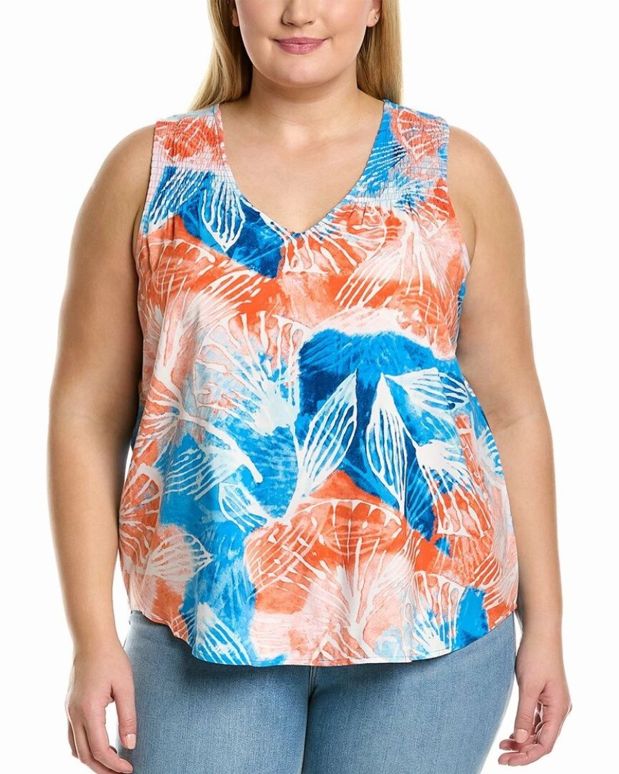 Tops * | Flash Sale Nic+Zoe Plus Watercolor Blooms Tank Women Tops