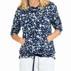 Tops * | Cheapest Nic+Zoe Petite Blooming Blues Pocket Top Women Tops