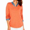 Sweaters & Knits * | Wholesale Nic+Zoe Petite Speckled Vital V-Neck Sweater Women Sweaters & Knits