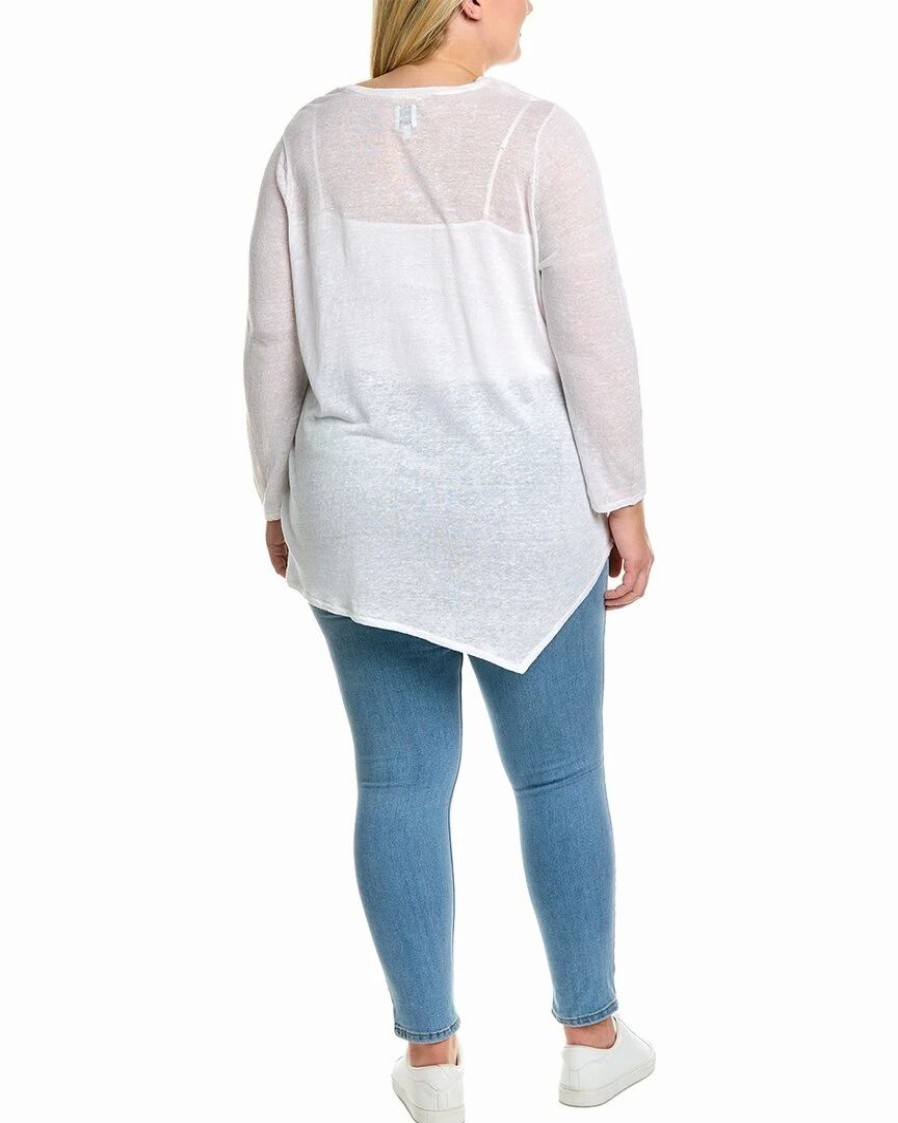 Sweaters & Knits * | Budget Nic+Zoe Plus Featherweight Angle Linen-Blend Sweater Women Sweaters & Knits