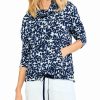 Tops * | Buy Nic+Zoe Blooming Blues Pocket Top Women Tops