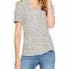 Tops * | Brand New Nic+Zoe Mixed Lines T-Shirt Women Tops