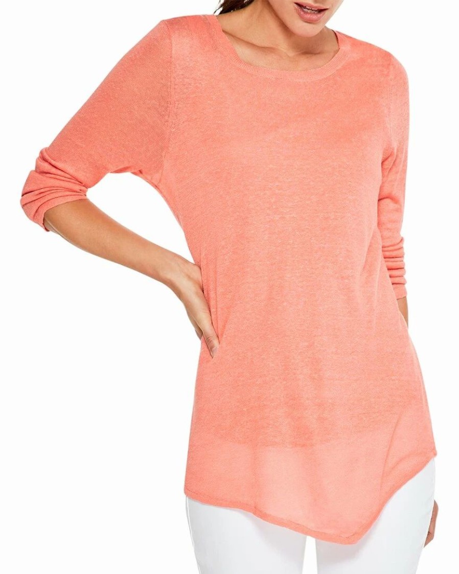 Sweaters & Knits * | Cheapest Nic+Zoe Petite Featherweight Angle Linen-Blend Sweater Women Sweaters & Knits