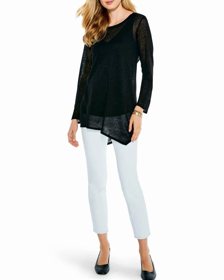 Sweaters & Knits * | Cheap Nic+Zoe Featherweight Angle Linen-Blend Sweater Women Sweaters & Knits